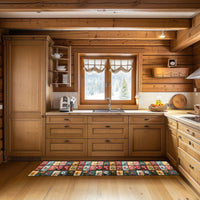 Passatoia Cucina Skin Ceramica Floreale | Tappeto Antiscivolo