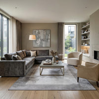 Tappeto Indoor Nebula in a contemporary living room with modern furniture and natural light.