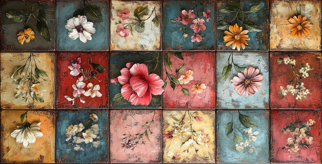 Passatoia Cucina Skin Ceramica Floreale | Tappeto Antiscivolo