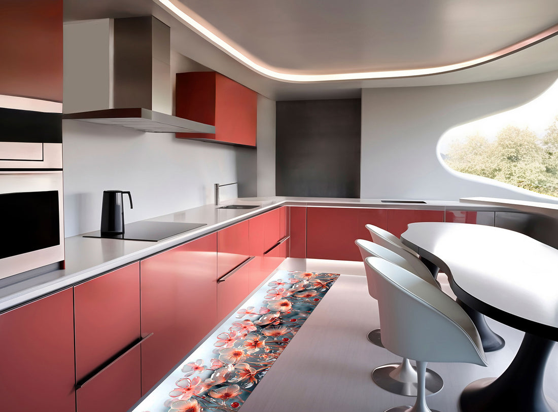 Passatoia Cucina Daily Cristal in un design moderno e colorato all'interno di una cucina elegante.