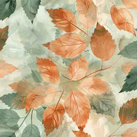 Passatoia Cucina Daily Elogio con un motivo di foglie colorate in tonalità verdi e arancioni.